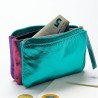Portemonnaie Mini 3er Leder metallic multi