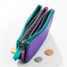 Portemonnaie Mini 3er Leder metallic multi