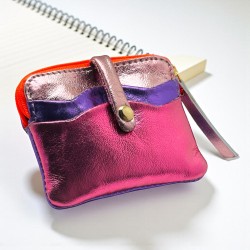 Mini zip Portemonnaie Metallic pinki