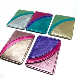 Kartenhalter Leder Arc Metallic