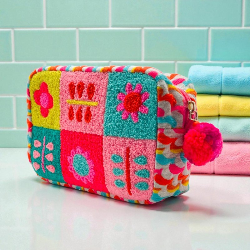 Täschchen zip Flowers multi embr Jqd