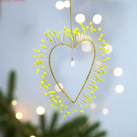 Dekoration FUNKEL Ultrafine Herz neonyellow