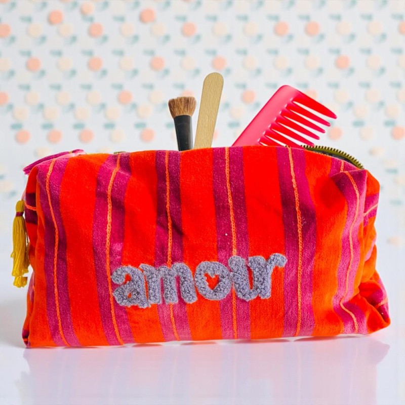 Kosmetiktasche Velvet Pinstripe Amour L