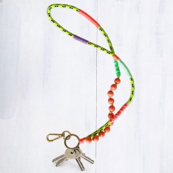 Schlüsselband/ Lanyard Wrap + Beads Yellow