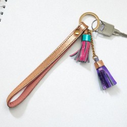 Schlüsselband Metallic Shine Tassel Pink
