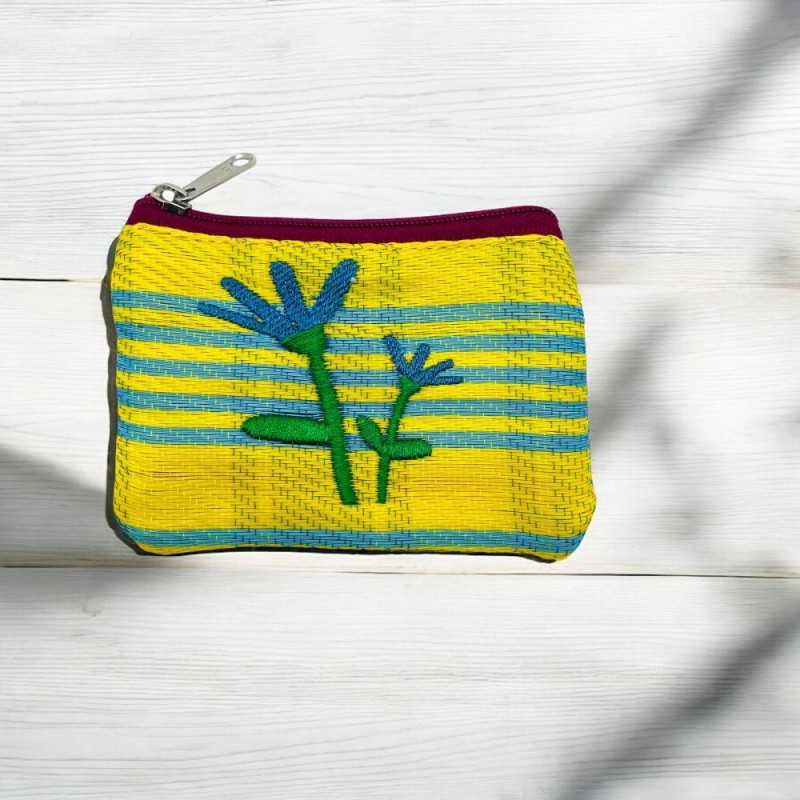 Täschchen Recycle Mini Zip Yellow Blue