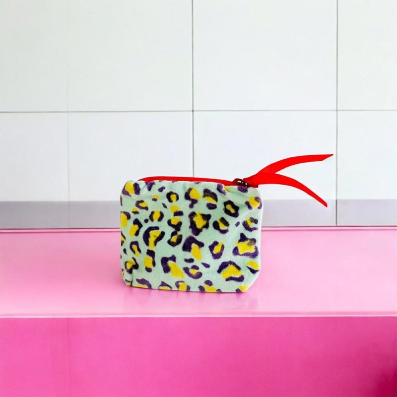 Täschchen Mini Zip Velvet Leo Blue