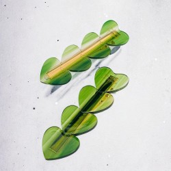 Haarclip/ Haarklammer Heart with Hearts Green
