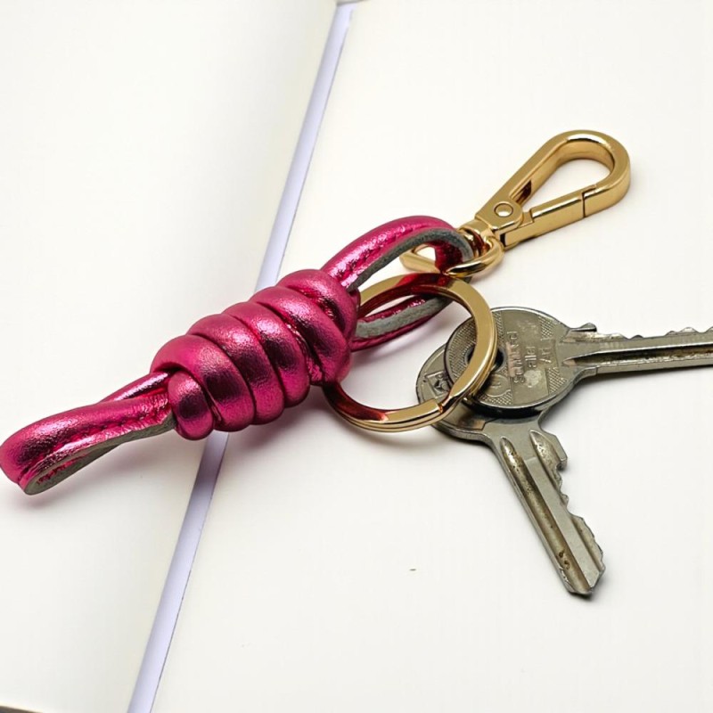 Schlüsselband knots metallic pink