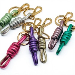 Schlüsselband knots metallic smaragd