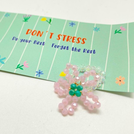 Ring elastic bow flower pink