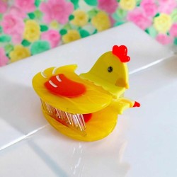 Haarclip/Haarklammer Chicken Yellow